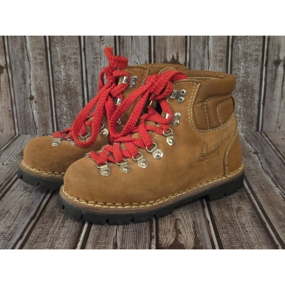 Sz 7 Womens Vintage Kinney Colorado Brown Suede Hiking Boots VGUC Made In Italy
